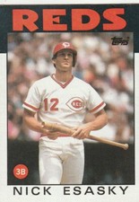 FREE SHIPPING-MINT-1986 TOPPS #677 MICK ESASKY REDS PLUS BONUS CARDS