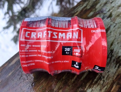 NEW ~Craftsman .080 Pre-Wound Spool String Trimmer Line 20’ Length Pack Of 3