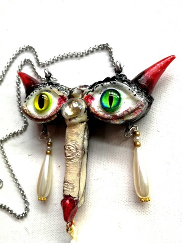 devil eye magical talisman necklace pendant amulet satanic demon middle finger - Picture 9 of 24