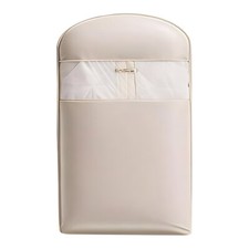 Space Saving Hanging Garment Bag w/ Self Compression Zipper Storage Bag Beige S 