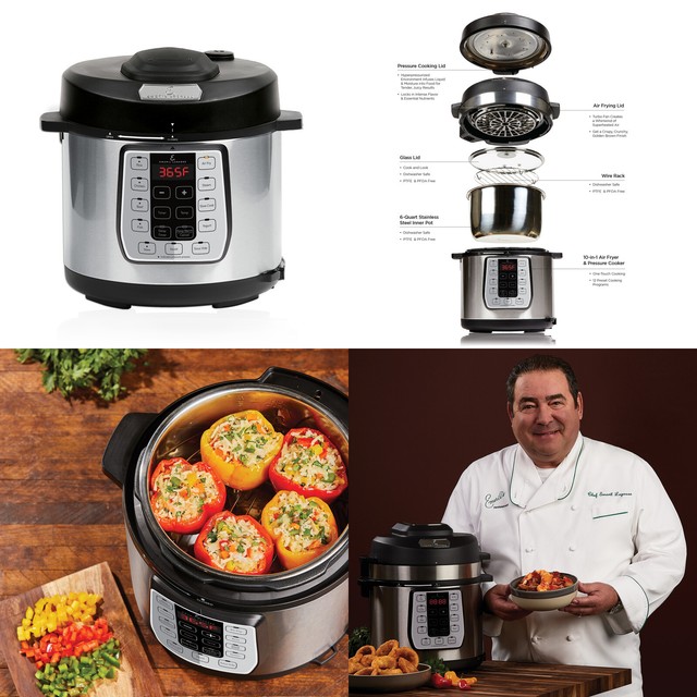 Emeril Lagasse Pressure Cooker Plus 6 Quart Air Fryer Dual Lit