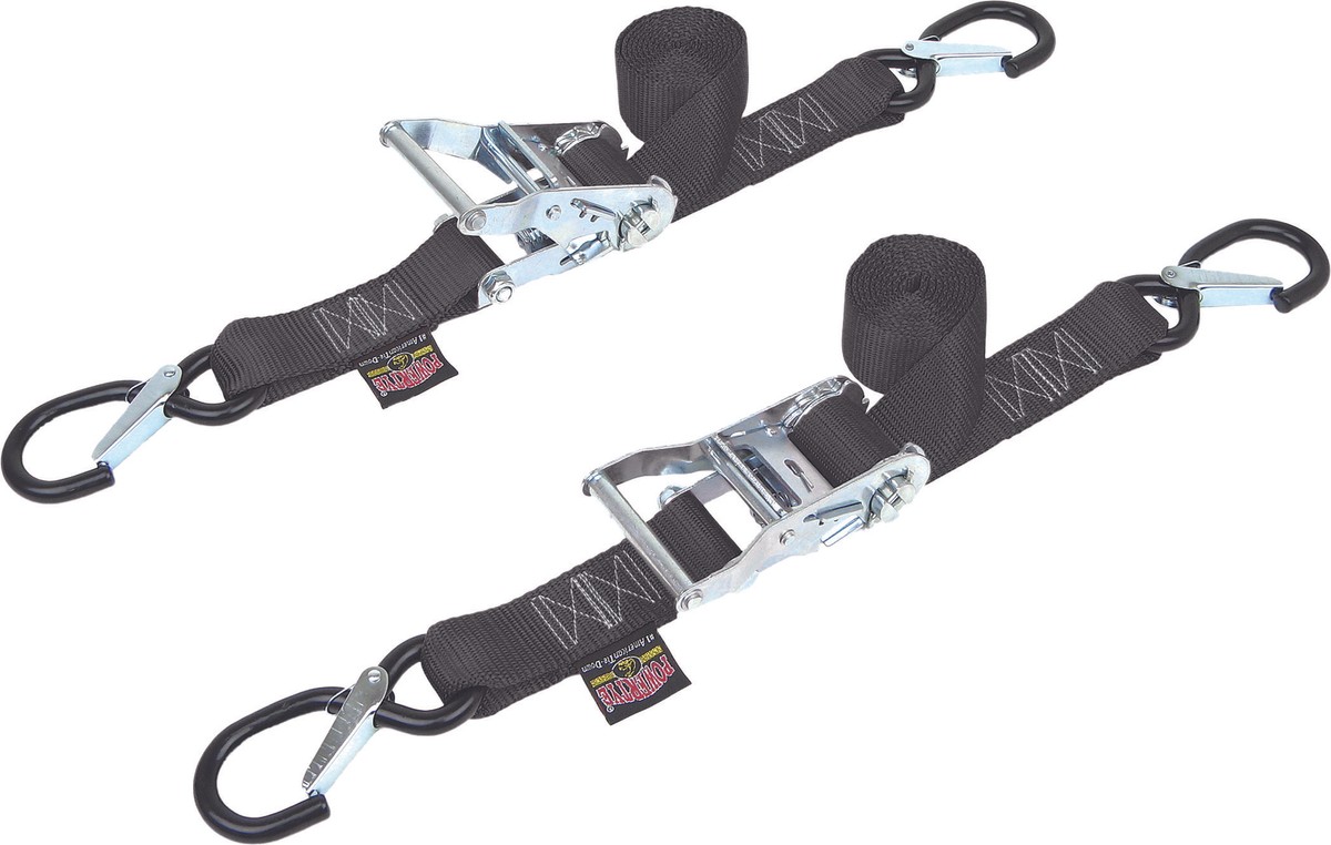 Powertye 1 1/2in. Ratchet with Safety Latch Hooks Black 30572-S | eBay