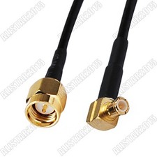 SMA Male Plug to MCX Male Right Angle 90  Antenna RF Connector Coax Cable RG174