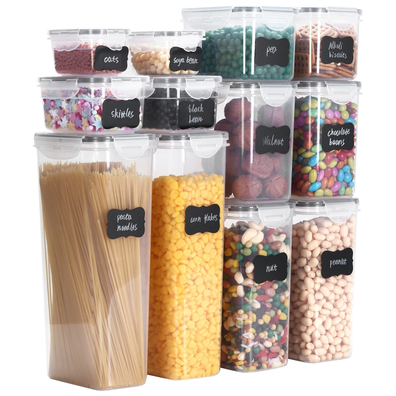 12pcs/set Food Storage Containers With Lids - Plastic Kitchen box For Pantry