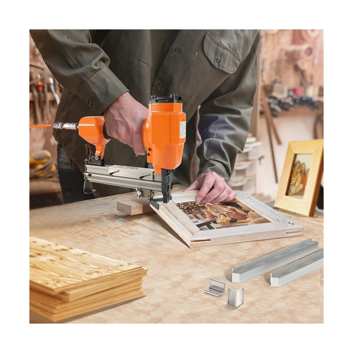 Chiodi A V Per Chiodatrice Pneumatica - 12mm, 6000 Pezzi, Per Cornici E Legno - Foto 12