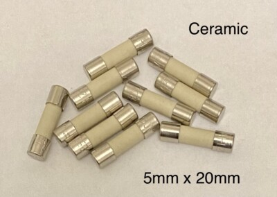 Lot of 10-4AH-250V 4 Amp Fast Acting  5mm  X 20mm Ceramic Fuses NOS