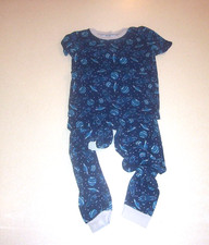 Boy's Members Mark Blue Outer Space Print Cotton Knit Pajamas 8