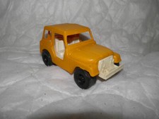 Vintage Strombecker Made in USA Yellow Plastic Toy Jeep 5-1/2" Long