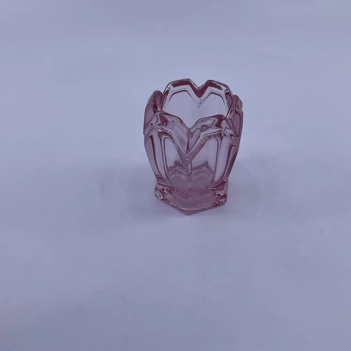 Fostoria Glass Society Assoc Alexis # 1630 Pink Toothpick Holder 1980 Convention