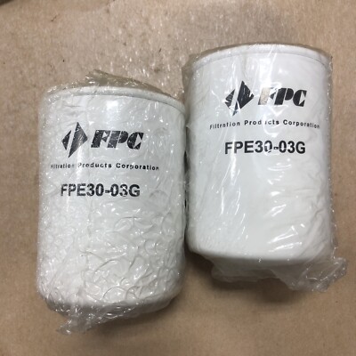 LOT OF 2 Filtration Products Corporation FPC FPE30-03G HYDRAULIC FILTER FPE3003G