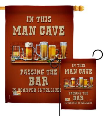 Man Cave Passing The Bar Beverages Beer Shot Men Only Garden House Yard Flag