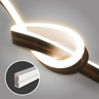 Premium 24V LED NeonFlex Streifen IP65 warmweiß schmal SET NT keine Lichtpunkte