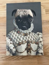 Crown And Paw Pug Royalty 18in x 12in Picture