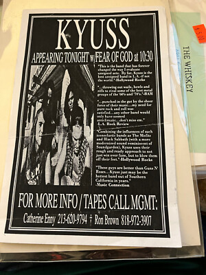 Kyuss Vintage Flyer pre record deal Fear of God Gaslight club Hollywood
