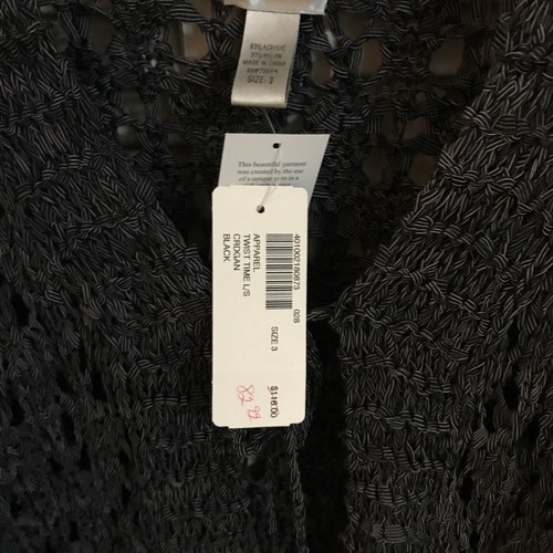 Cardigan tunica maglione manica lunga Chicos grigio nero tessuto aperto nuovo con etichetta tg 3 - Foto 4 di 10