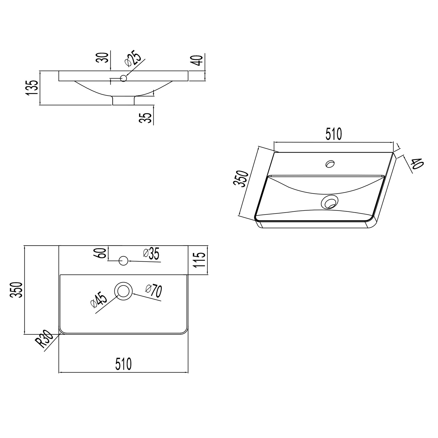 Freestanding Wall Hung Bathroom Sink Vanity Units 500 600mm
