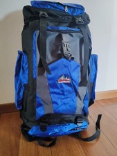 Zaino nylon nuovo 80 litri, blu, mai usato. Trekking montagna. 