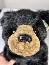 New The Bearington Collection Black Bear Cub Weighted Sits Plush Stuffed Animal