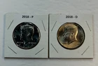 2018 P & D UNC Clad Kennedy Half Dollar Set in CB Flips -Free Shipping