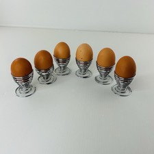 Vintage Spiral Eierbecher Set 6 Chrom Metall ...