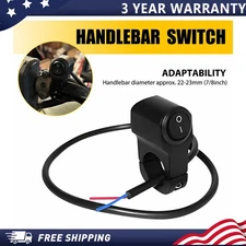 7/8" Handlebar Headlight Fog Light Switch On/Off LED Black Motorcycle Dirt Bike
