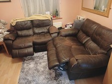 X2 Two Seater Reclining Sofas Brown Leather