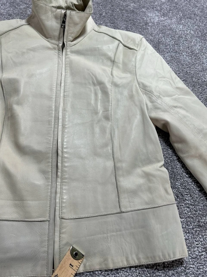 Chaqueta de cuero genuino Andrew Marc New York Studio vintage para mujer mediana  Foto 4 de 4