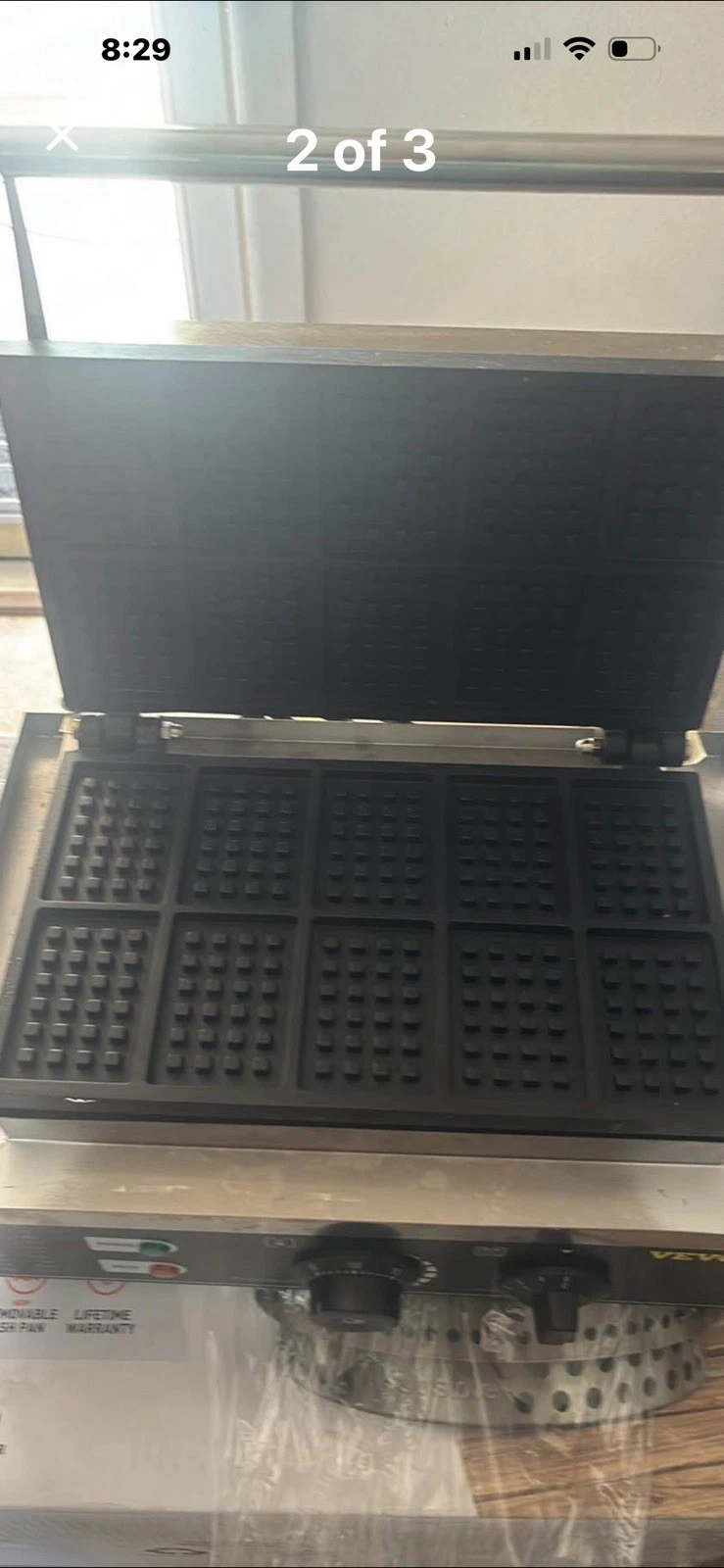 VEVOR Stainless Steel Waffle Maker Machine Silver