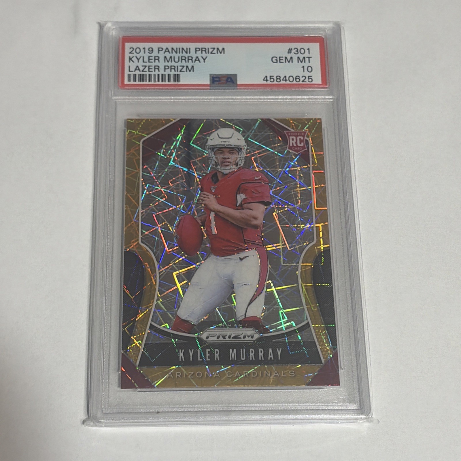 2019 Panini Gold Lazer Prizm #301 Kyler Murray RC Rookie PSA 10 Gem Mint Vikings