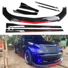 For Chrysler 300 Front Bumper Lip Splitter Spoiler Glossy Black Red Body Kit