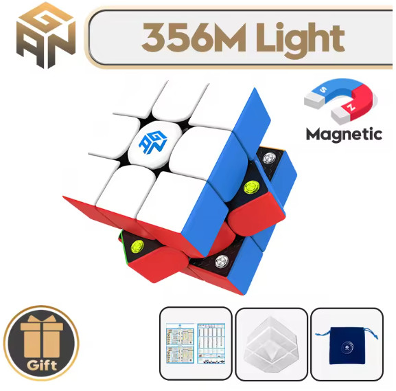 Cube magique GAN 356M 3x3x3 speed cube stickerless casse-tête adulte et enfant