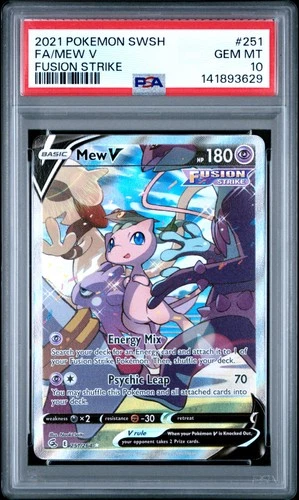 2021 POKEMON SWORD & SHIELD FUSION STRIKE #251 FULL ART/MEW V PSA 10