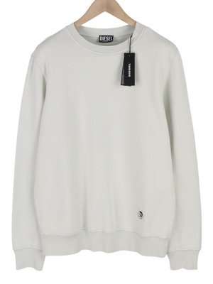 DIESEL S-Girk-Mohi-B1 Men Sweatshirt L Grey Pullover Crew Neck RRP