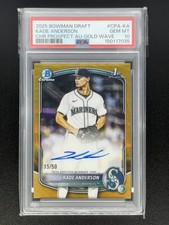 2025 Bowman Chrome Kade Anderson Gold Wave Refractor /50 PSA 10 | POP 3