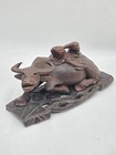 Vintage Chinese Carved Wooden Water Buffalo Figure- Small Chips And Cracks — photo 1