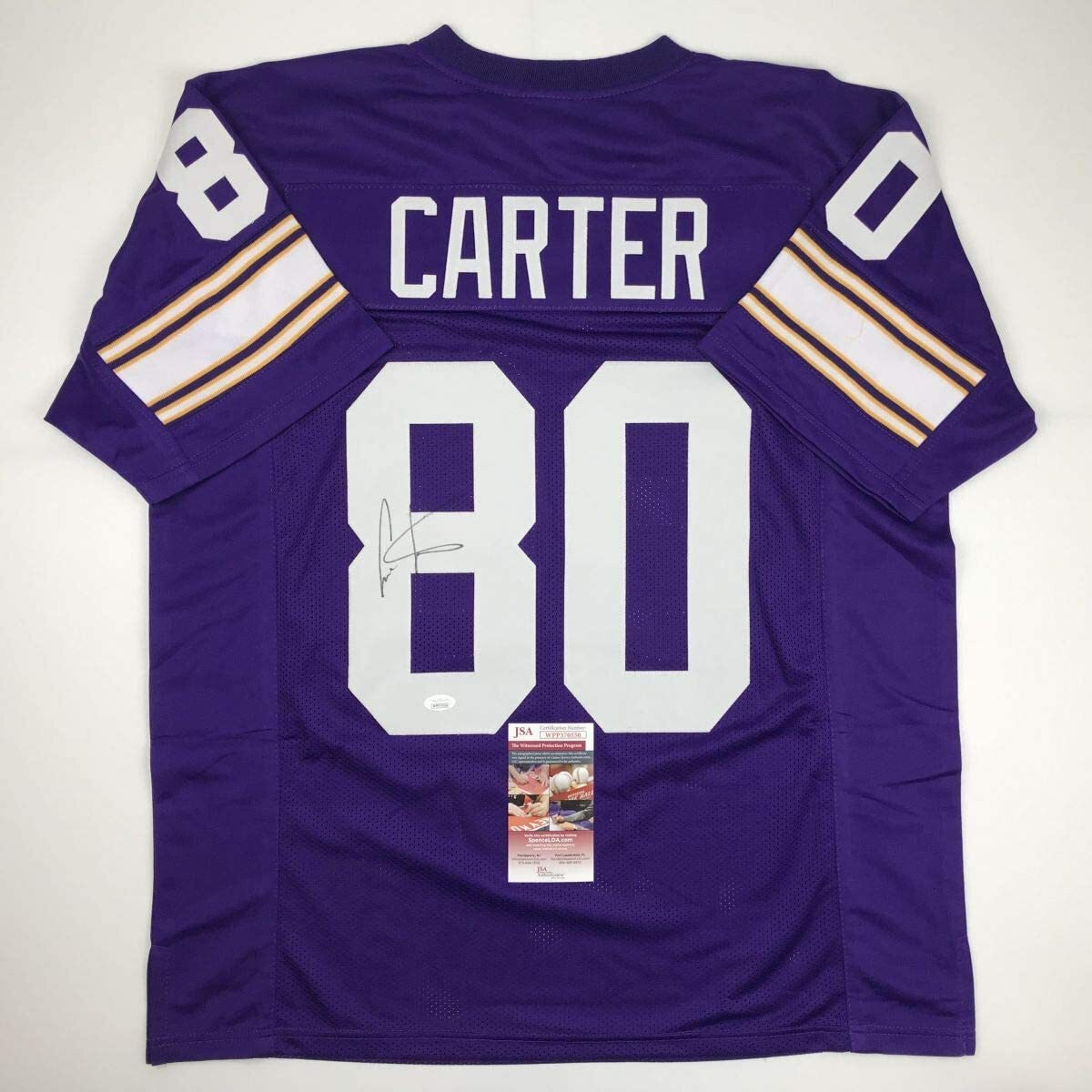 Cris Carter Autographed Signed Minnesota Vikings / Minnesota Purple Football Jersey JSA COA 