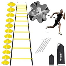 OFYDNR Speed Agility Ladder Training Set - 12 Rung 20Ft Agility Ladder, 12 Di...