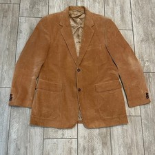 Joe Namath Signature Collect 2 Button Brown Corduroy Suit Blazer Sports Coat 42R