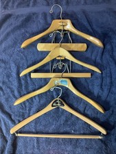 Lot Of 4 Vintage USA Wood Hangers-SETWELL Suit Hangers 18" Sears Wide Shoulder