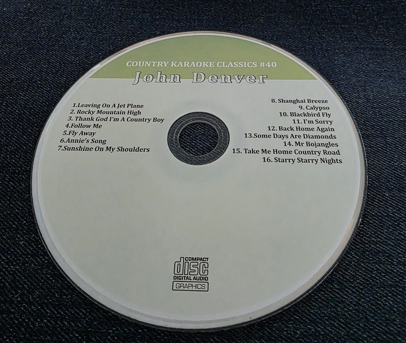 JOHN DENVER     COUNTRY KARAOKE CLASSICS CDG DISC 