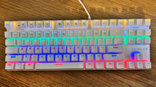 HiveNets ZERO X51 Wired Mechanical Gaming Keyboard White RGB UK Layout TKL