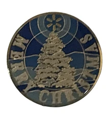Walmart Merry Christmas Employee Blue Tree Spark Logo Holiday Lapel Badge Pin