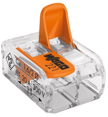 WAGO 2 Pole Terminal Block / Splicing Connector with Lever Lock, 4mm, 450V, 32A