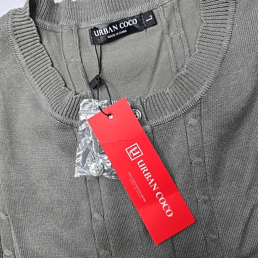 Urban Coco Blouse Sweater Button Up Short Sleeve Womems Size Large image 7