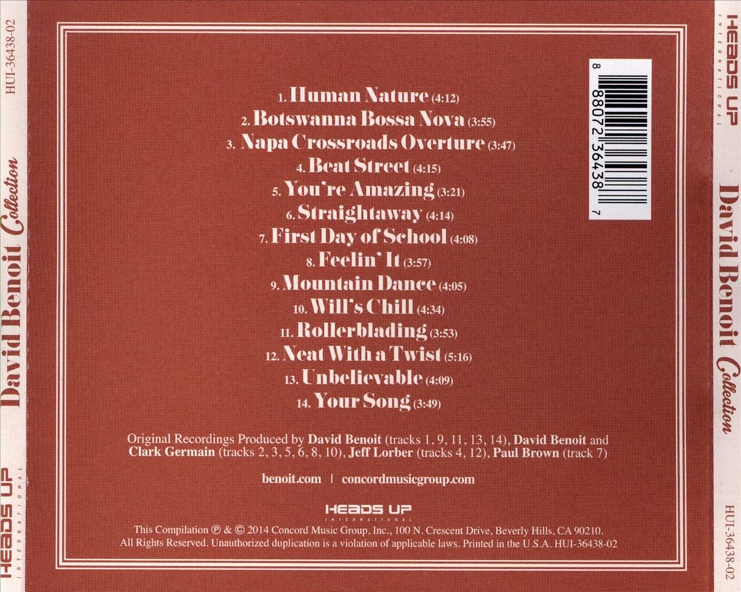 David Benoit David Benoit Collection New Cd
