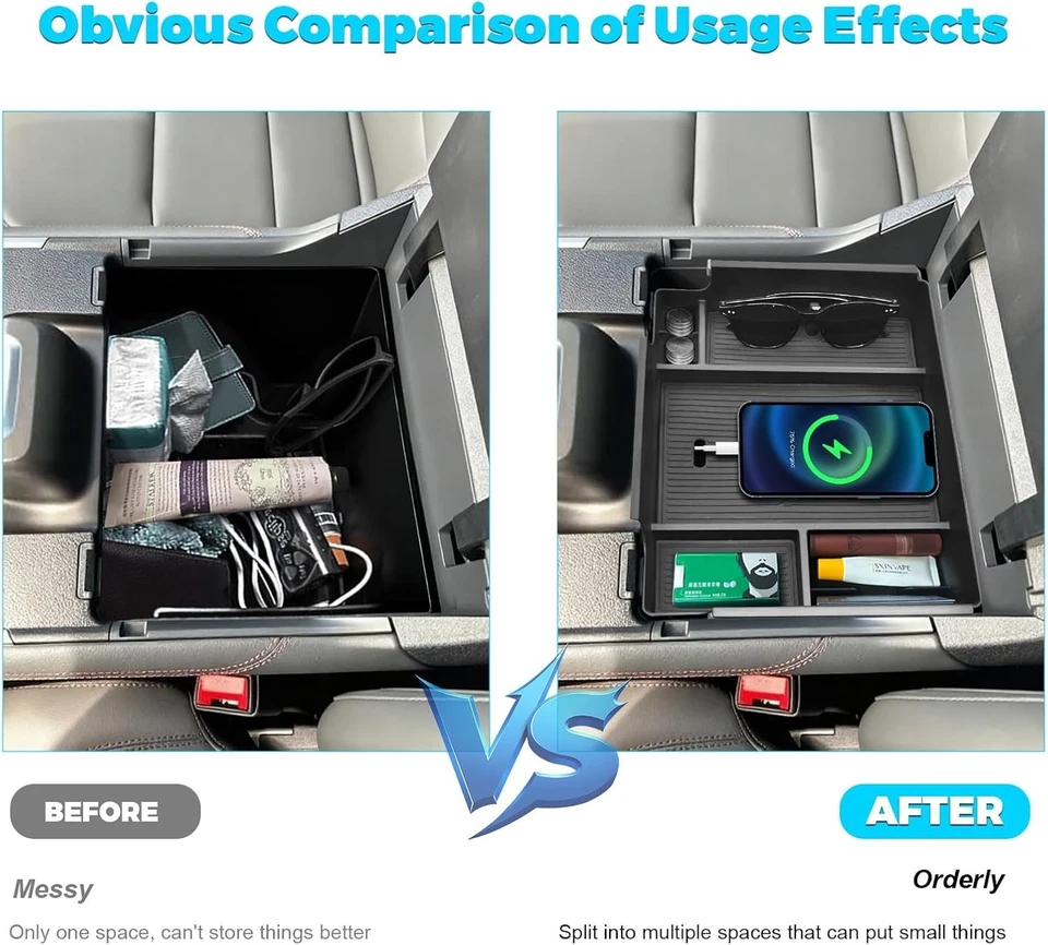 Center console organizer compatible with 2025 Ford Expedition - ABS material Foto 4 de 4