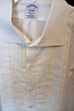 Brooks Brothers White Tuxedo Shirt French Cuffs Stretch Cotton 17.5 x 34