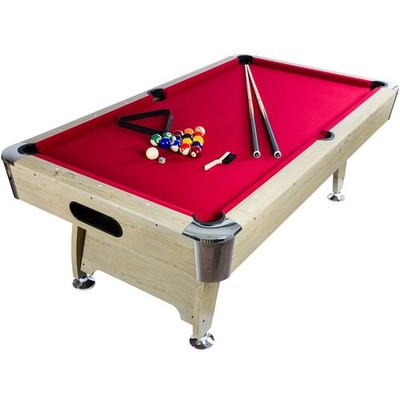 GAMES PLANET  8 ft Billardtisch Premium, Farbe hell / rot