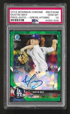 2018 Bowman Chrome Autograph Green Atomic Refractor Dustin May RC Rookie PSA 10