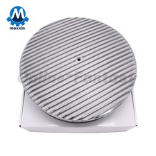 14x 3 Finned Round Polished Aluminum Air Cleaner Filter For Chevy Sbc Ford Bbc